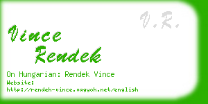 vince rendek business card